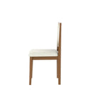 Cadeira de Madeira Maciça Estofada Marla - Natural c/ Linho Off White - Palhinha