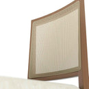 Cadeira de Madeira Maciça Estofada Marla - Natural c/ Linho Off White - Palhinha