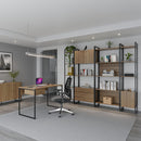 Estante com 5 Prateleiras MDF com Aço Voss 40 cm - Freijó c/ Preto Fosco