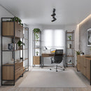 Estante com 5 Prateleiras MDF com Aço Voss 40 cm - Freijó c/ Preto Fosco